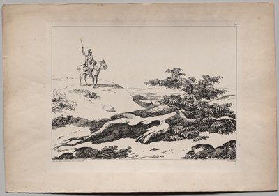 Soldat à cheval dans un paysage - Nicolas Toussaint Charlet