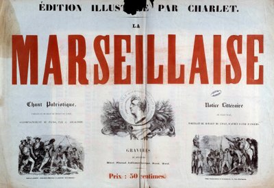 Page de titre de la chanson patriotique "La Marseillaise". Illustration de Charlet Nicolas Toussaint (1792-1845) 19e siècle Paris, archives nationales - Nicolas Toussaint Charlet