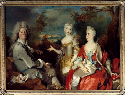 Portrait de famille anciennement connu comme portrait du peintre, de sa femme et de sa fille - Nicolas de Largillière