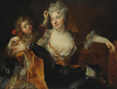 Portrait de Marguerite-Elisabeth Forest de Largillière et de son fils Nicolas, vers 1712 - Nicolas de Largillière
