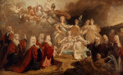 Esquisse de la peinture allégorique commandée par la ville de Paris pour les fiançailles de Louis XV et de l