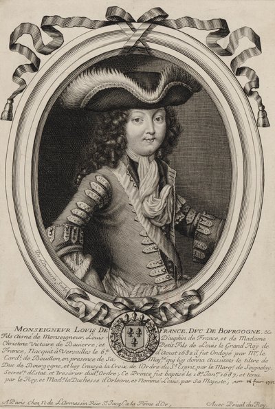 Portrait gravé de Louis, duc de Bourgogne (1682-1712) - Nicolas de Larmessin