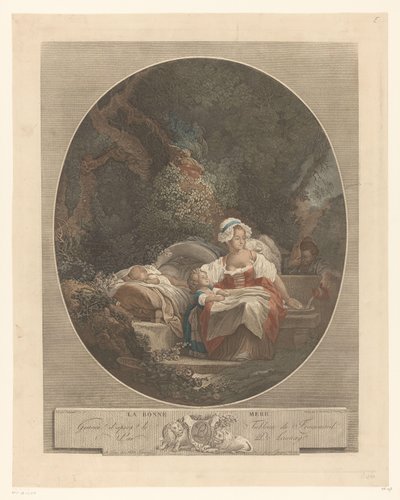 Mère avec enfants dans un paysage - Nicolas de Launay (goudsmid)