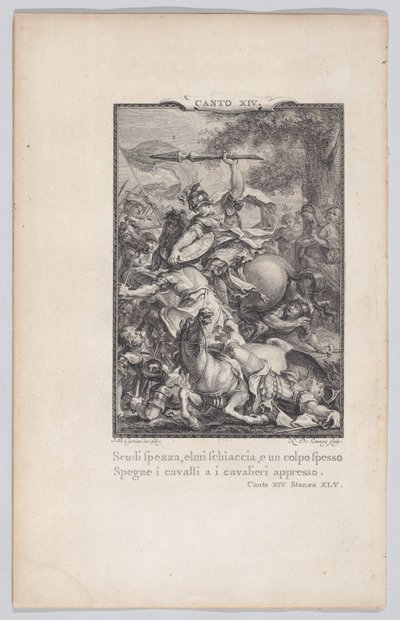Chant 14, Strophe 45, de Orlando Furioso, 1774 - Nicolas de Launay