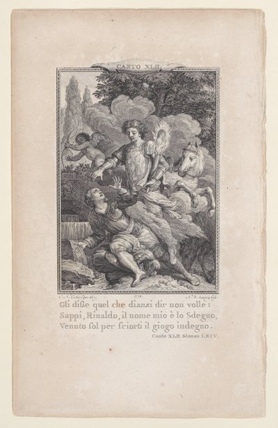 Chant 42, Strophe 64, de Orlando Furioso, 1774 - Nicolas de Launay