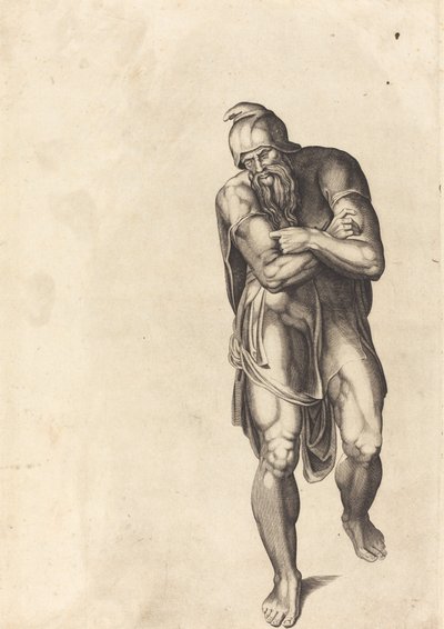 Homme marchant - Nicolaus Beatrizet after Michelangelo