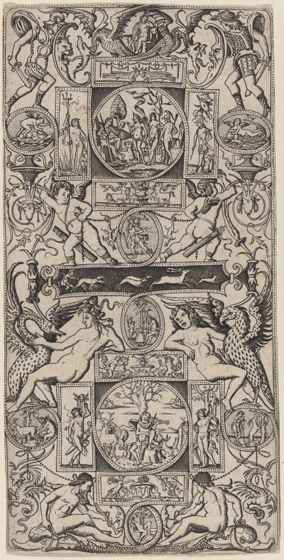 Panneau ornemental avec Orphée et le Jugement de Paris - Nicoletto da Modena