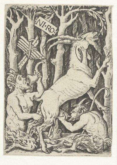 Deux satyres buvant du lait de chèvre - Nicoletto da Modena