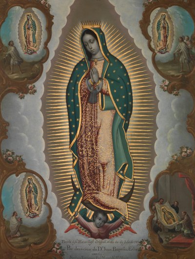 La Vierge de Guadalupe avec les quatre apparitions - Nicolás Enríquez