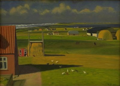 Paysage avec fermes dans l