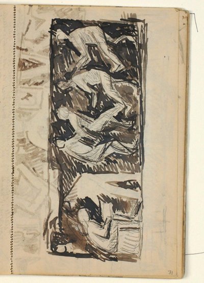 Composition de figures - esquisse pour un relief sur divers métiers ? - Niels Larsen Stevns