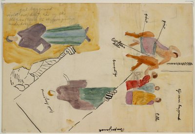 Études de motifs paléochrétiens, ainsi que des notes. Apolonari in Classe - Niels Larsen Stevns