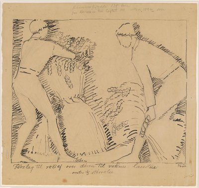 Deux hommes avec des gerbes de blé - Niels Larsen Stevns