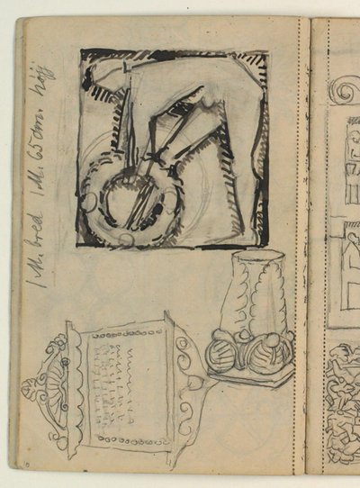 Esquisse pour la tombe de Poul S. Christiansen, études de tombes, mesures - Niels Larsen Stevns