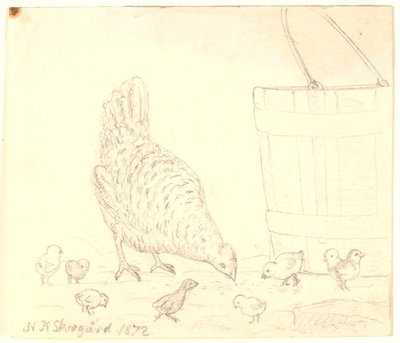 Une poule avec des poussins - Niels Skovgaard