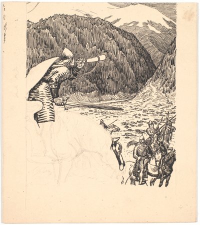 Roland soufflant dans le cor - Niels Skovgaard
