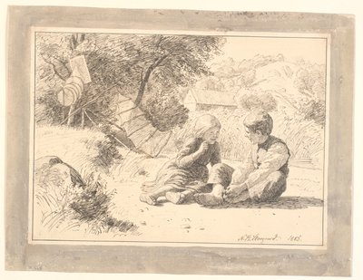 Deux enfants au bord d