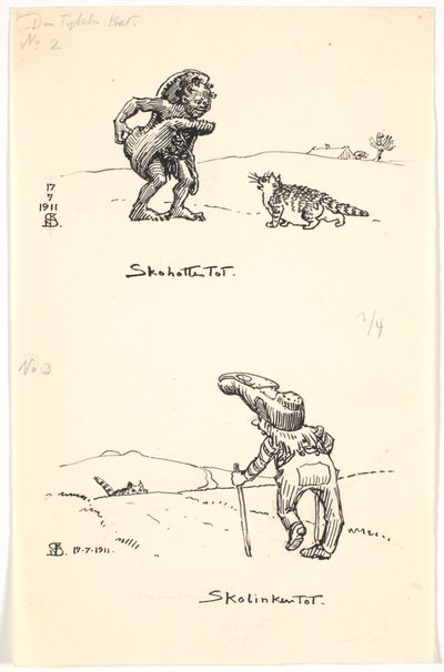 Deux esquisses pour "Le gros chat" - Niels Skovgaard