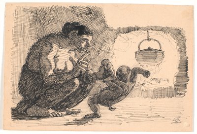 La femme du troll Find calme son enfant - Niels Skovgaard