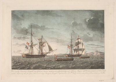 Le cotre anglais Seagull après le combat avec le brick Lougen, 19 juin 1808 - Niels Truslew