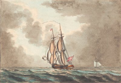 Une brigantine danoise naviguant par un brouillard - Niels Truslew