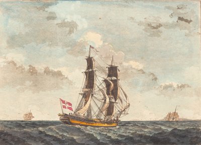 Une brigantine danoise naviguant presque vent arrière - Niels Truslew