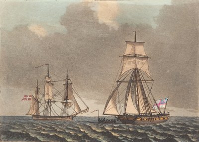Un corsaire anglais visitant un navire danois qui se lève - Niels Truslew