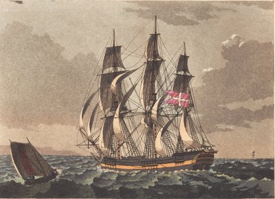 Un bateau de pilotage et une frégate danoise par un brouillard - Niels Truslew