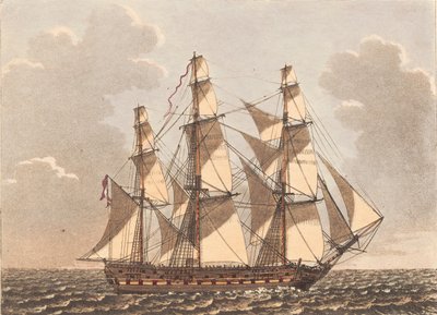Un navire de guerre danois, vu au vent avec vent de côté - Niels Truslew