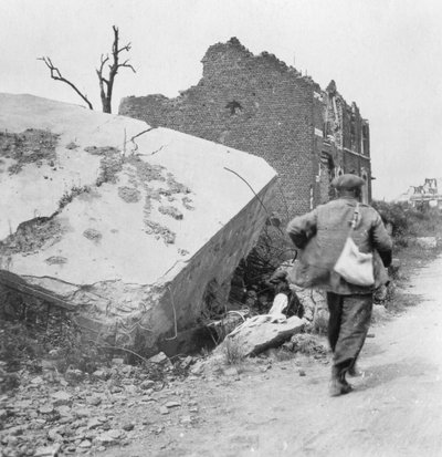 Blockhaus détruit par une mine, Lomme, près d