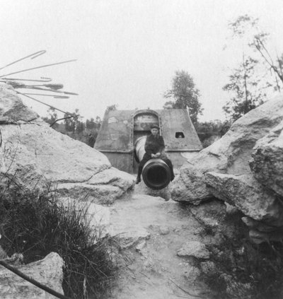 Langer Max, canon de siège monté sur rail allemand, Moere, près d