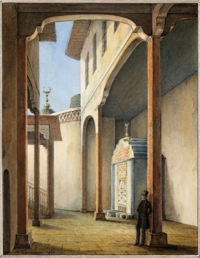 Le poète Alexandre Pouchkine au Palais de Bahçesaray - Nikanor Grigoryevich Chernetsov
