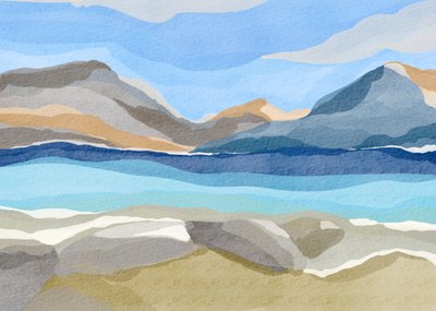 Lac de montagne abstrait et serein - Nikita Jariwala