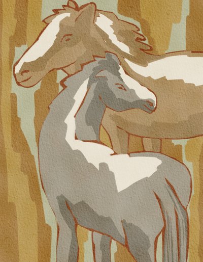 La famille Calm Horse - Nikita Jariwala