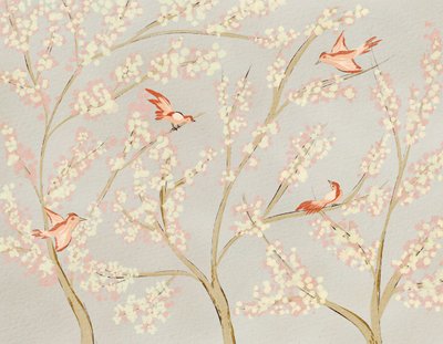 Oiseaux roses et fleurs printanières - Nikita Jariwala