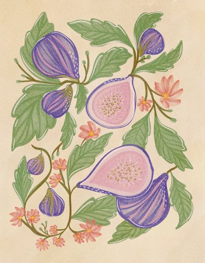 Figues violettes et fleurs - Nikita Jariwala