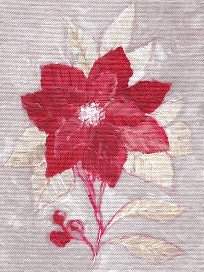 Poinsettia rouge texturé - Nikita Jariwala