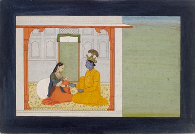 La nayika commente la nouvelle bague de son amant, 1780-1785 - Nikka