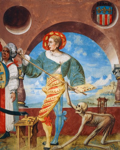 La Mort tirant le pinceau du peintre (détail) - Niklaus Manuel
