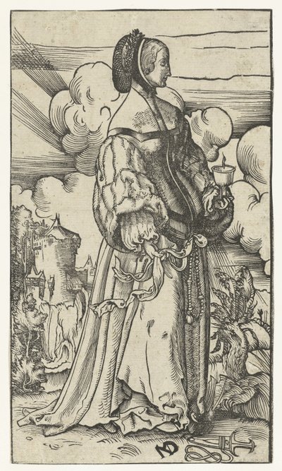Vierge sage avec lampe à huile allumée dans un paysage - Niklaus Manuel Deutsch