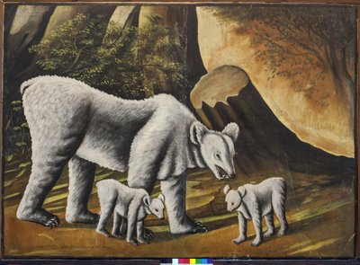 Une ourse avec des oursons - Niko Pirosmanashvili