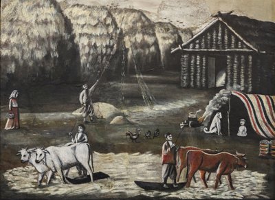 Terrain de battage, le soir - Niko Pirosmanashvili
