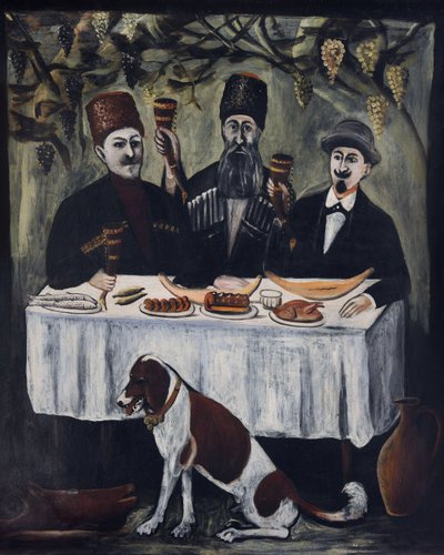 Fête dans une pergola de vigne - Niko Pirosmani