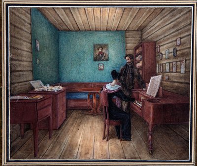Le comte Serge Volkonski (1788-1865) et son épouse dans la forteresse de Pierre et Paul (Saint-Pétersbourg) - Nikolai Alexandrovich Bestuzhev