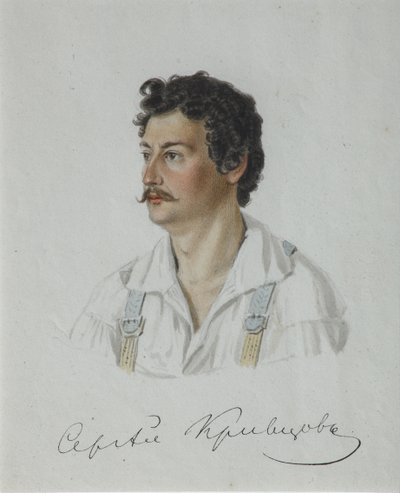 Portrait du décembriste Sergey Krivtsov 1802-1864, 1828 - Nikolai Alexandrovich Bestuzhev