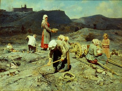 Les pauvres ramassant des morceaux de charbon - Nikolai Alexeyevich Kasatkin