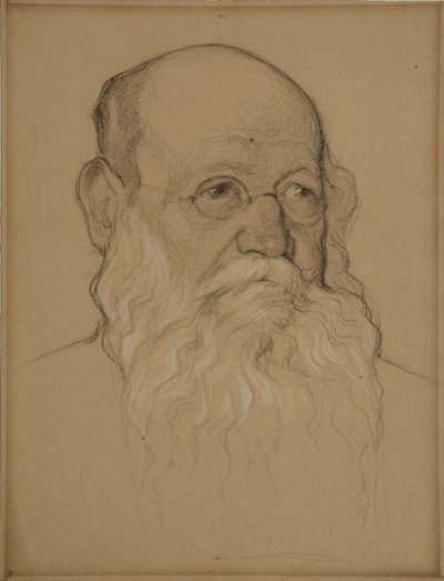 Portrait du révolutionnaire Comte Piotr A. Kropotkine 1842-1921, 1920-1921 - Nikolai Andreevich Andreev