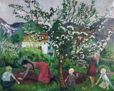 Dans le jardin, vers 1914-15 - Nikolai Astrup