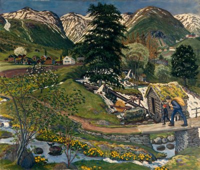 Kvennagong et cour de Jolster - Nikolai Astrup