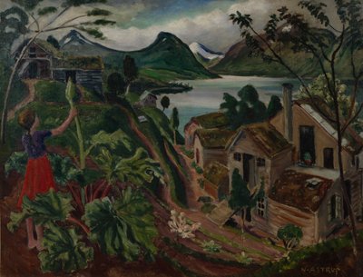 Rhubarbe et jeune fille à Sandalstrand - Nikolai Astrup